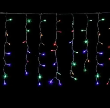 Гірлянда-бахрома електрич. 80LED MultiColor, прозора провід L-2м H-0,5м