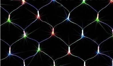 Гірлянда-сітка електрич. 100LED MultiColor прозора провід L-1,2м H-1,2м