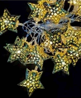 Гірлянда електрич. Зірка 20LED перехідник, золото, теплий білий, провід L-5м