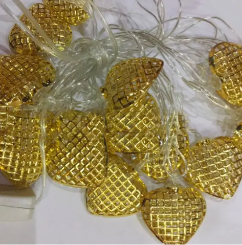 Гірлянда-фігурка електрич. Сердечко 20LED золото, теплий білий, перех., провід L-5м