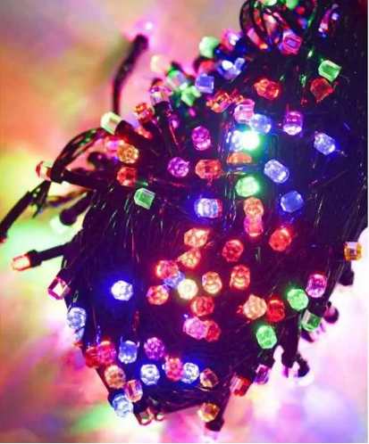 Гірлянда електрична Рубін 100 LED Multicolor, чорний провід L-7 м
