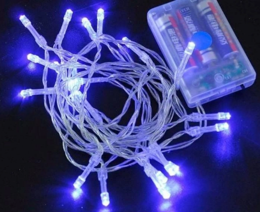 Гірлянда електрич. на бат-ці 30LED синій L-3м +USB