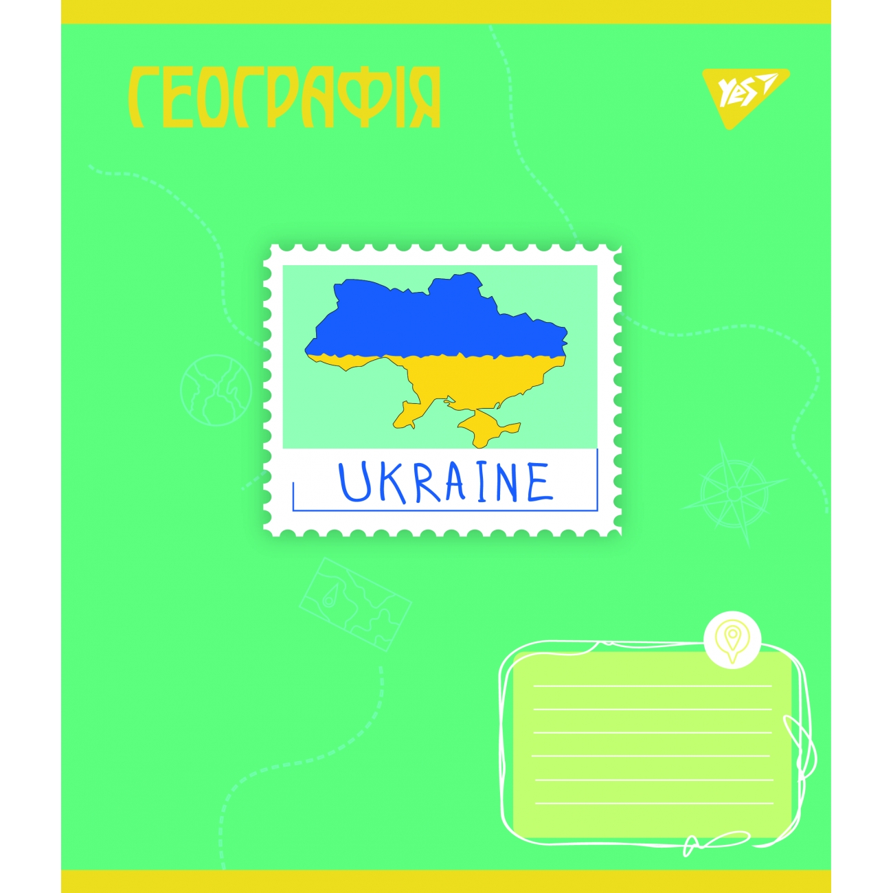 Зошит 48 аркушів клітинка Предметка-Географія (Ukraine forever) виб. гібрид, лак