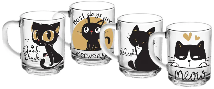 Чашка скло 246мл «Nova Cats»