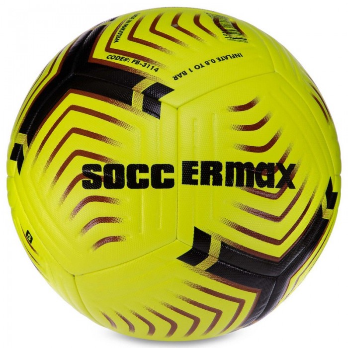 М'яч футбольний «Hybrid Soccermax FIFA» розмір 5, жовто-чорно-зелений
