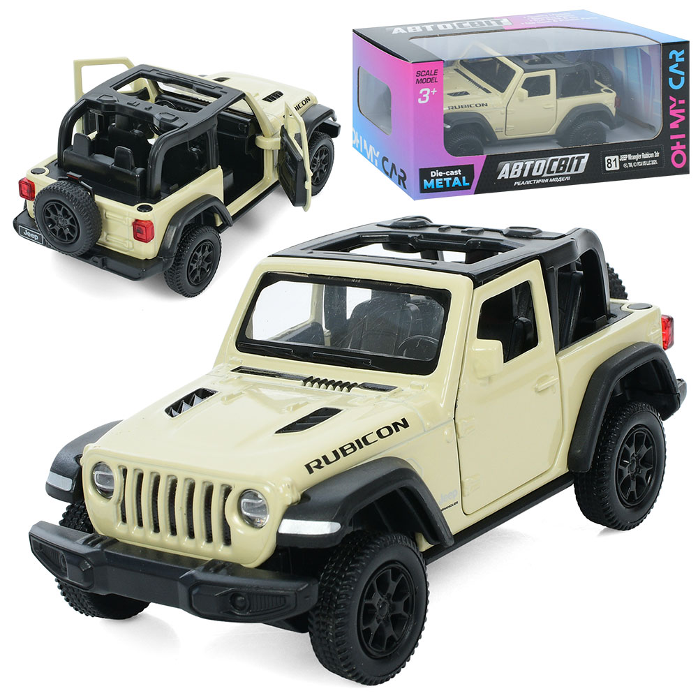 Машина металева інер-а Jeep Wrangler Rubicon 2021 12см, відчин. двері