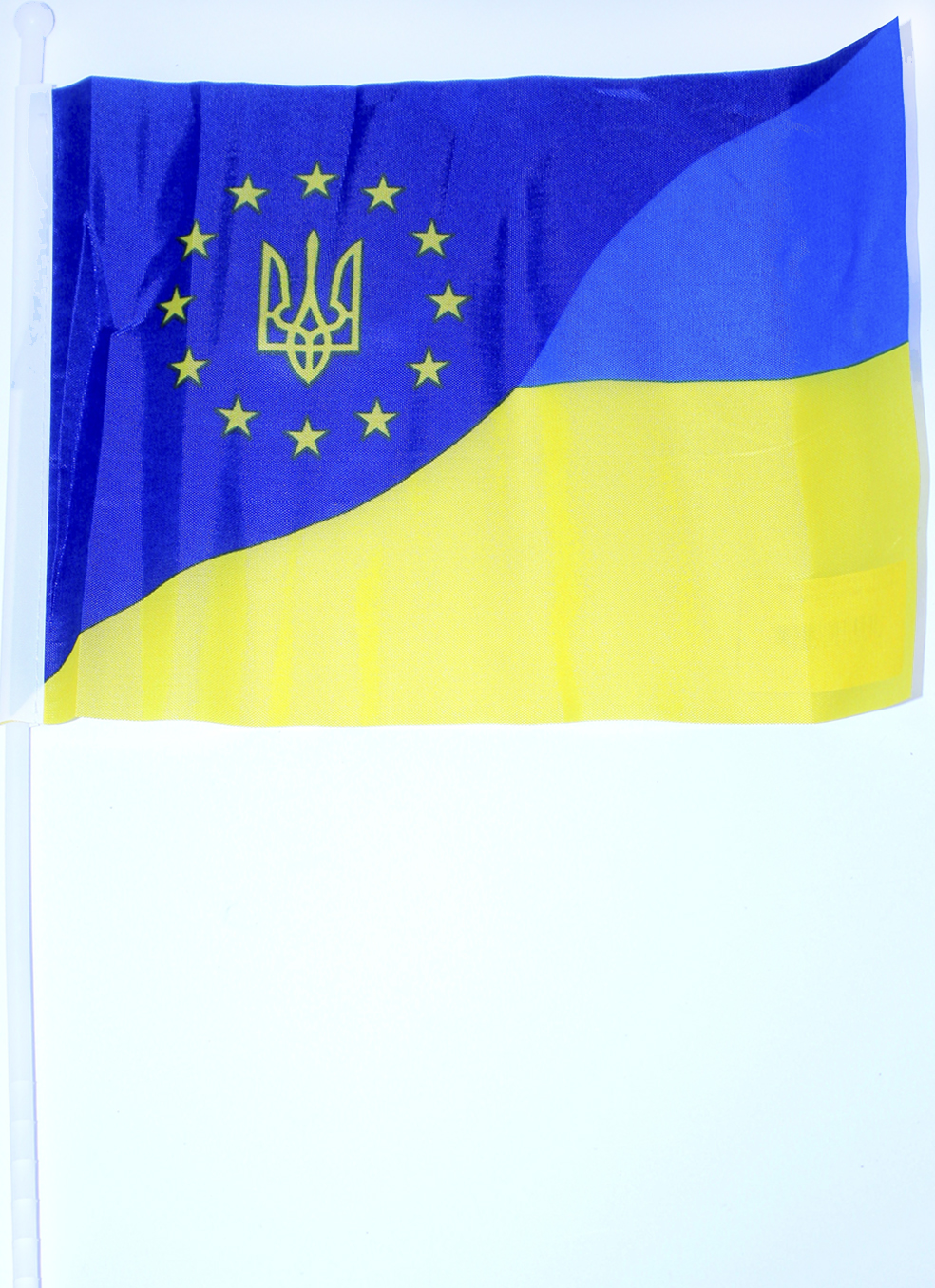 Сувенір-прапорець Україна/Євросоюз 21×14см