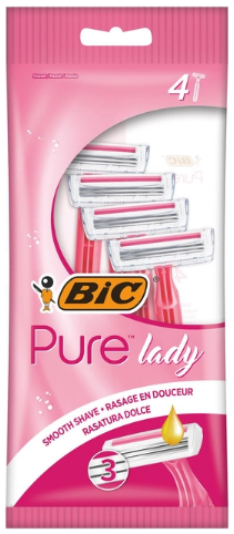 Станок однораз. «Biс Pure3 Lady» (4шт) Масло Ши