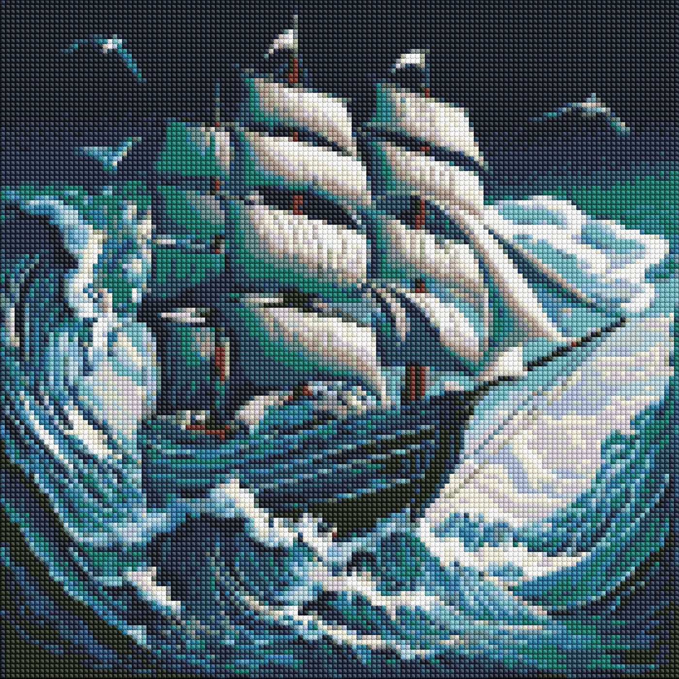 Набір з алмазною мозаїкою «Шторм на морі» 40×40см