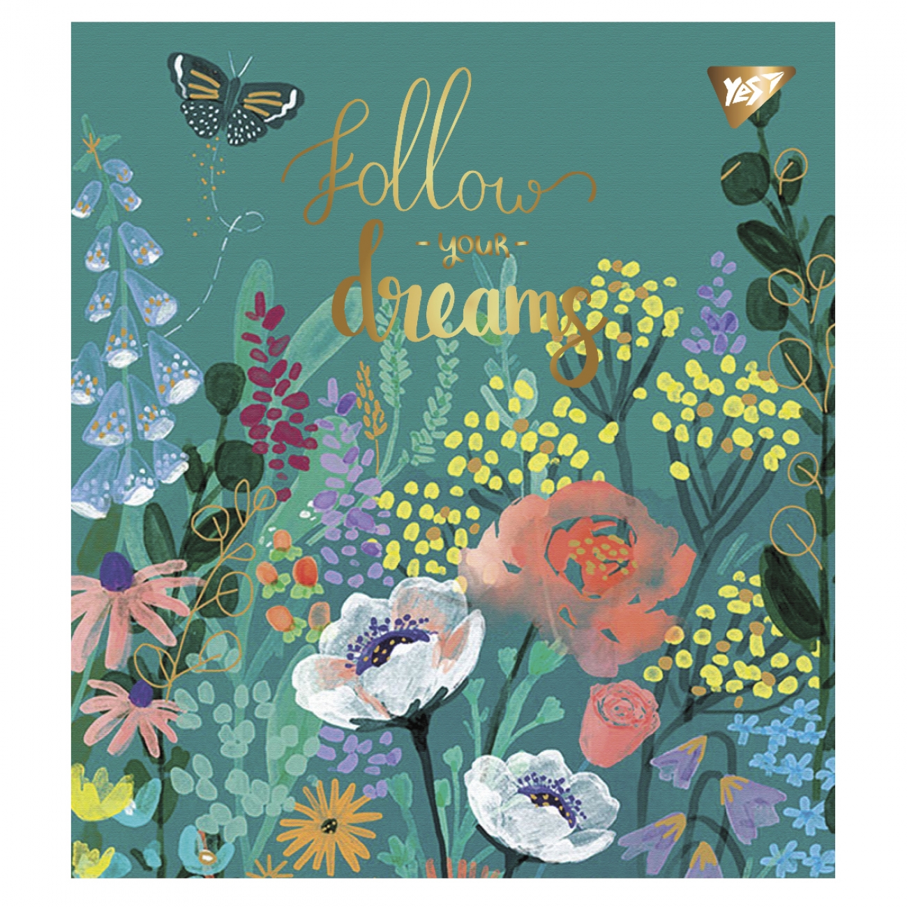 Зошит А5 48 аркушів лінія матовий ВДЛ+ УФ-виб+Pantone Gold «Follow your dreams»