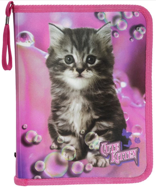 Папка А4 Cute Kitten об'ємна, на блискавці