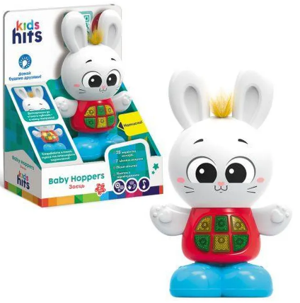 Зайка Kids Hits батар, вогники, вірші, мелодії, фрази, пісня, в коробці КІ