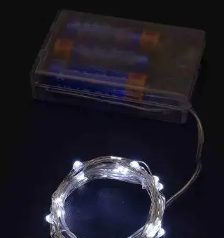 Гірлянда електрич. на бат-ці Роса 20LED білий L-2м