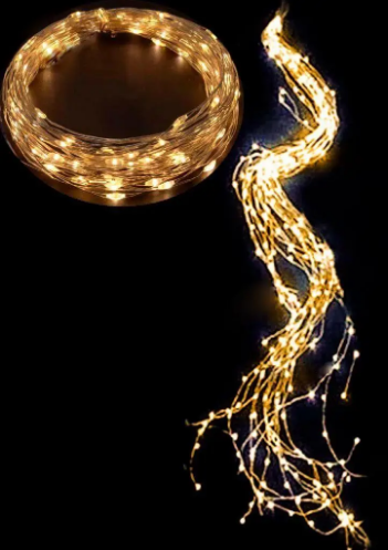Гірлянда-пучок електрич. Роса 100LED 10 ліній по 1м білий теплий
