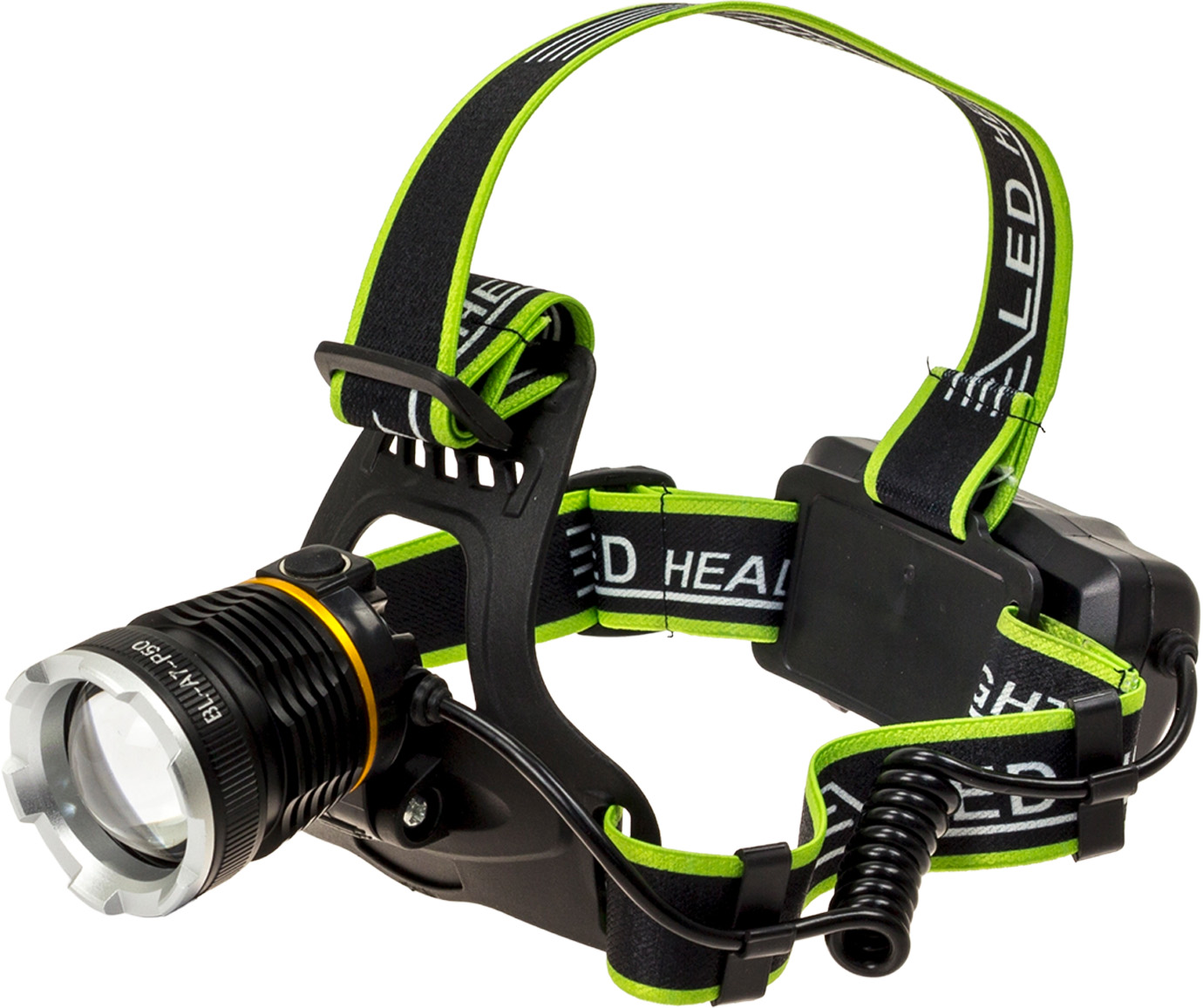 Ліхтар налобний акум. металевий «Head Lamp» zoom, microUSB, 2×18650,3режими