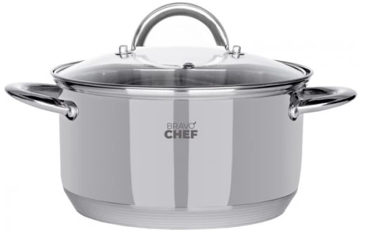 Каструля з нержавіючої сталі 22см 4,35л з кришкою