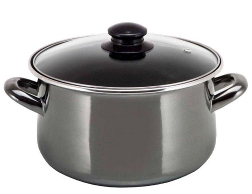 Каструля емальов. 18см 2,4л з склян. кришкою Antrasit grey