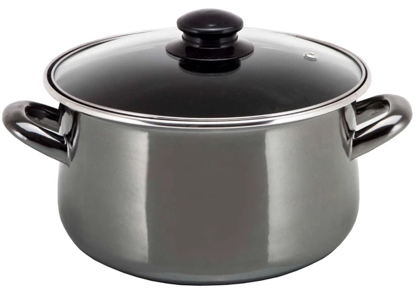 Каструля емальов. 20см 3,3л з склян. кришкою Antrasit grey