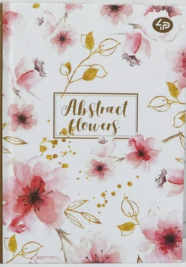 Блокнот А6 48 аркушів б/лінія «Abstract flowers» white