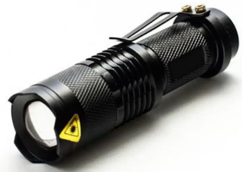 Ліхтар акум. металевий ЗП microUSB, zoom, 3 режими, в боксі +COB