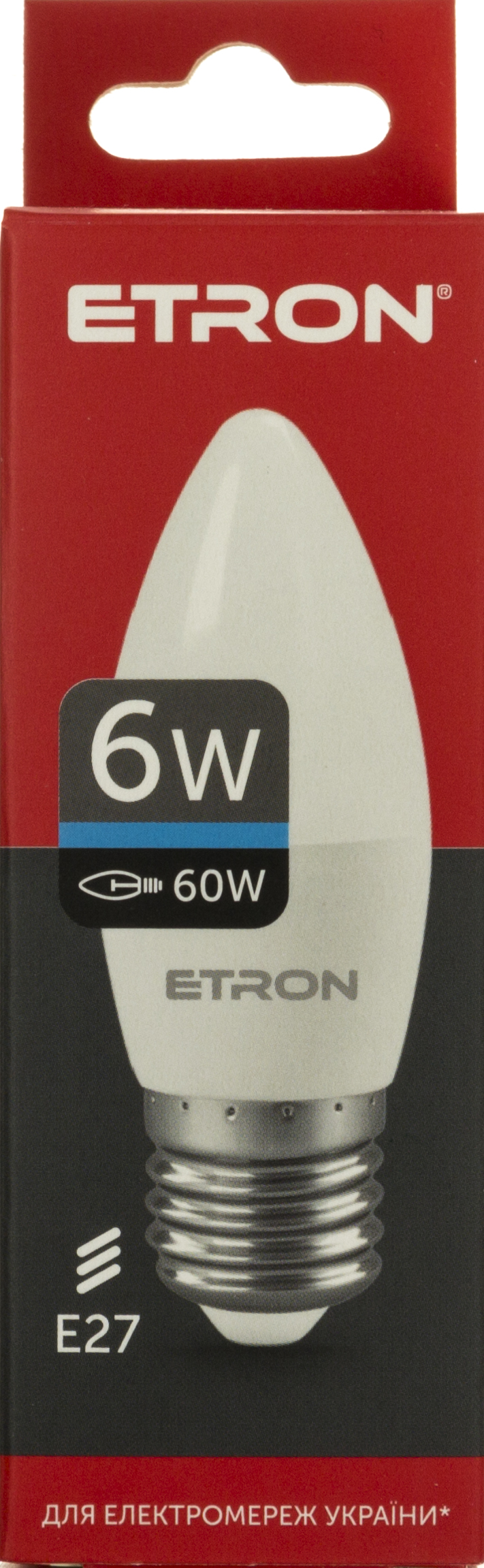Лампа «Etron Light Power» LED 1-ELP-095 C37 6Вт 6500K Е27