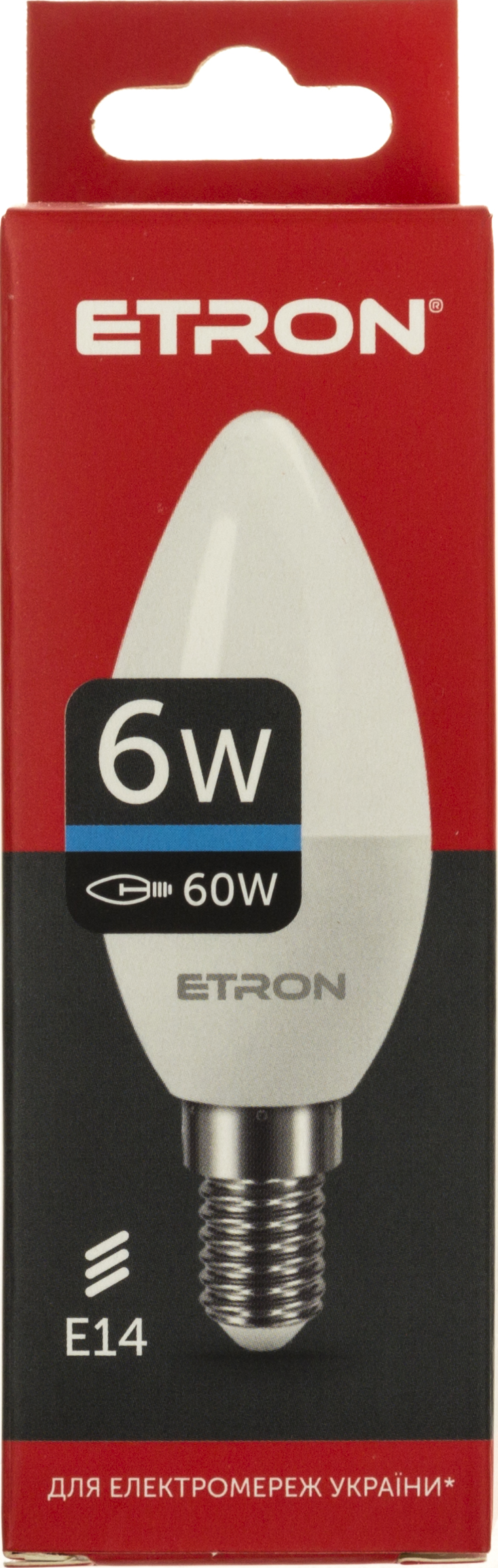 Лампа «Etron Light Power» LED 1-ELP-096 C37 6Вт 6500K Е14