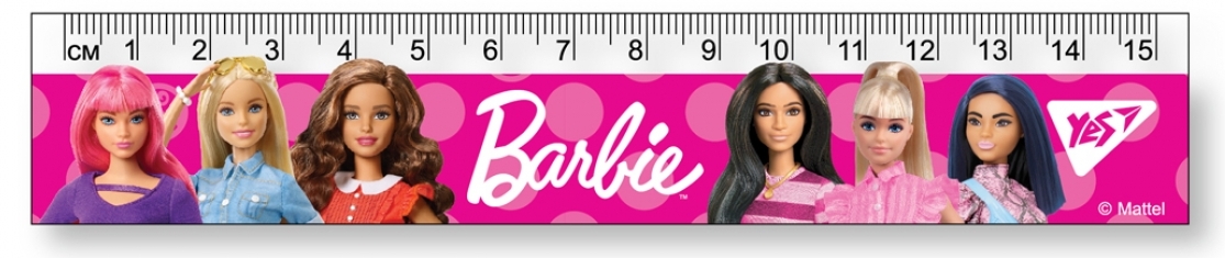 Лінійка пластикова 15см Barbie