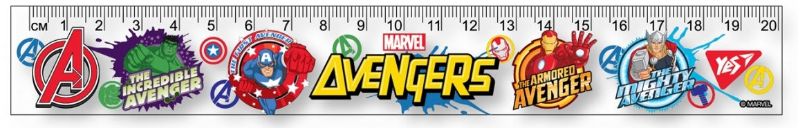 Лінійка пластикова 20см Marvel.Avengers