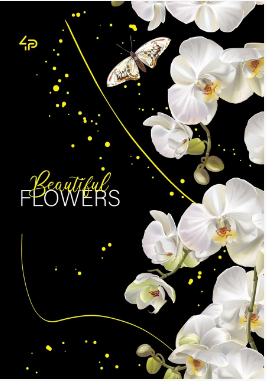Блокнот А5 48 аркушів клітинка «Spring flowers» orchid