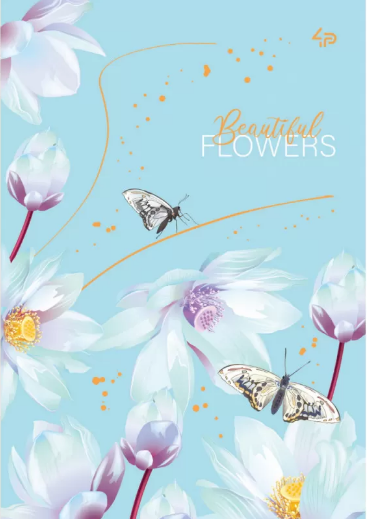 Блокнот А5 48 аркушів клітинка «Spring flowers» lavender