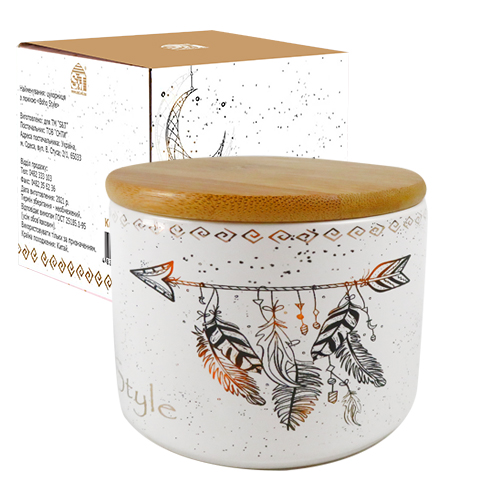 Ємність для сипучих продуктів прод. керамічна «Boho style» 0,34л