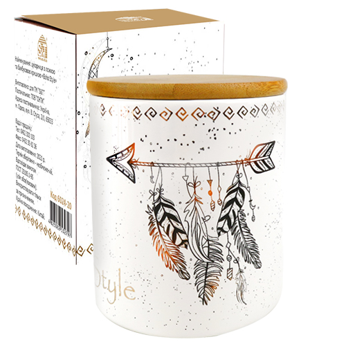 Банка для сипучих продуктів прод. керамічна «Boho style» 0,74л