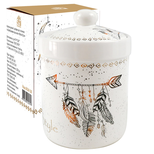 Ємність для сипучих продуктів прод. керамічна «Boho style» 0,6л