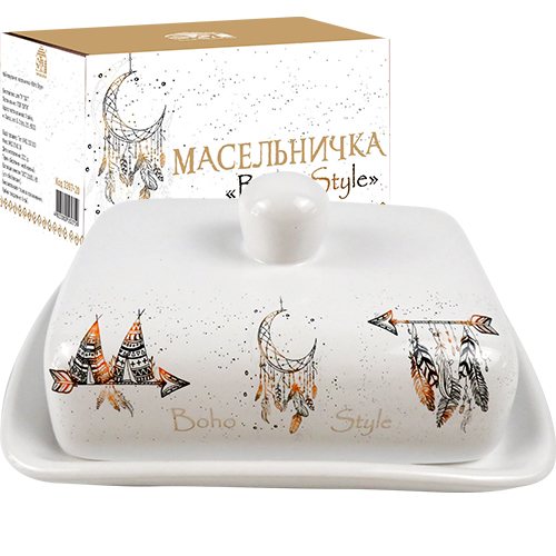 Маслянка керамічна «Boho style» 17×12,5*9см