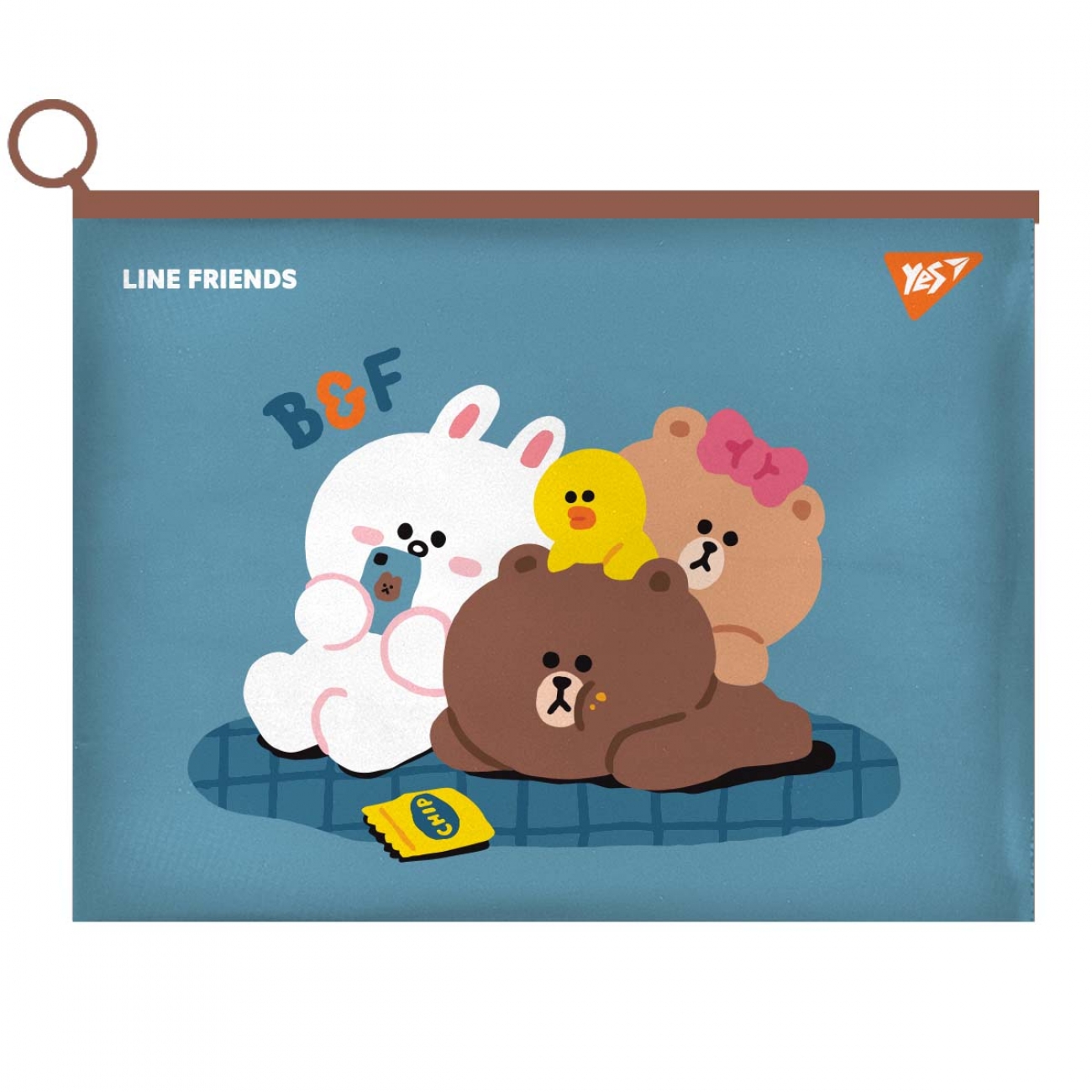 Папка-конверт В6 Line Friends. Cony на блискавці