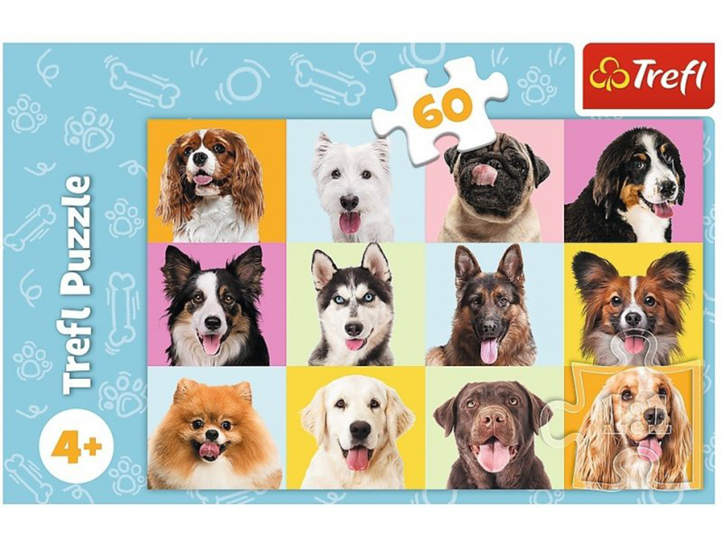 Пазли 60 елементів Портрети песиків