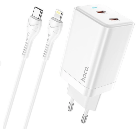Зарядний пристрій N23 швидка зарядка 2Type-C 45W white