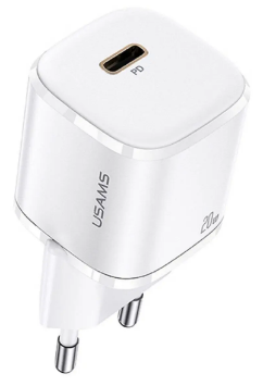 Зарядний пристрій Usams швидка зарядка 1Type-C 3.0A 20W white