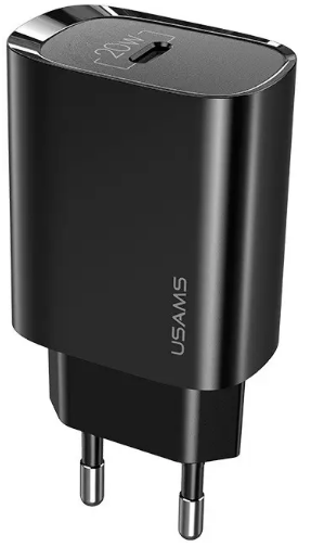 Зарядний пристрій Usams швидка зарядка 1Type-C 3.0A 20W black
