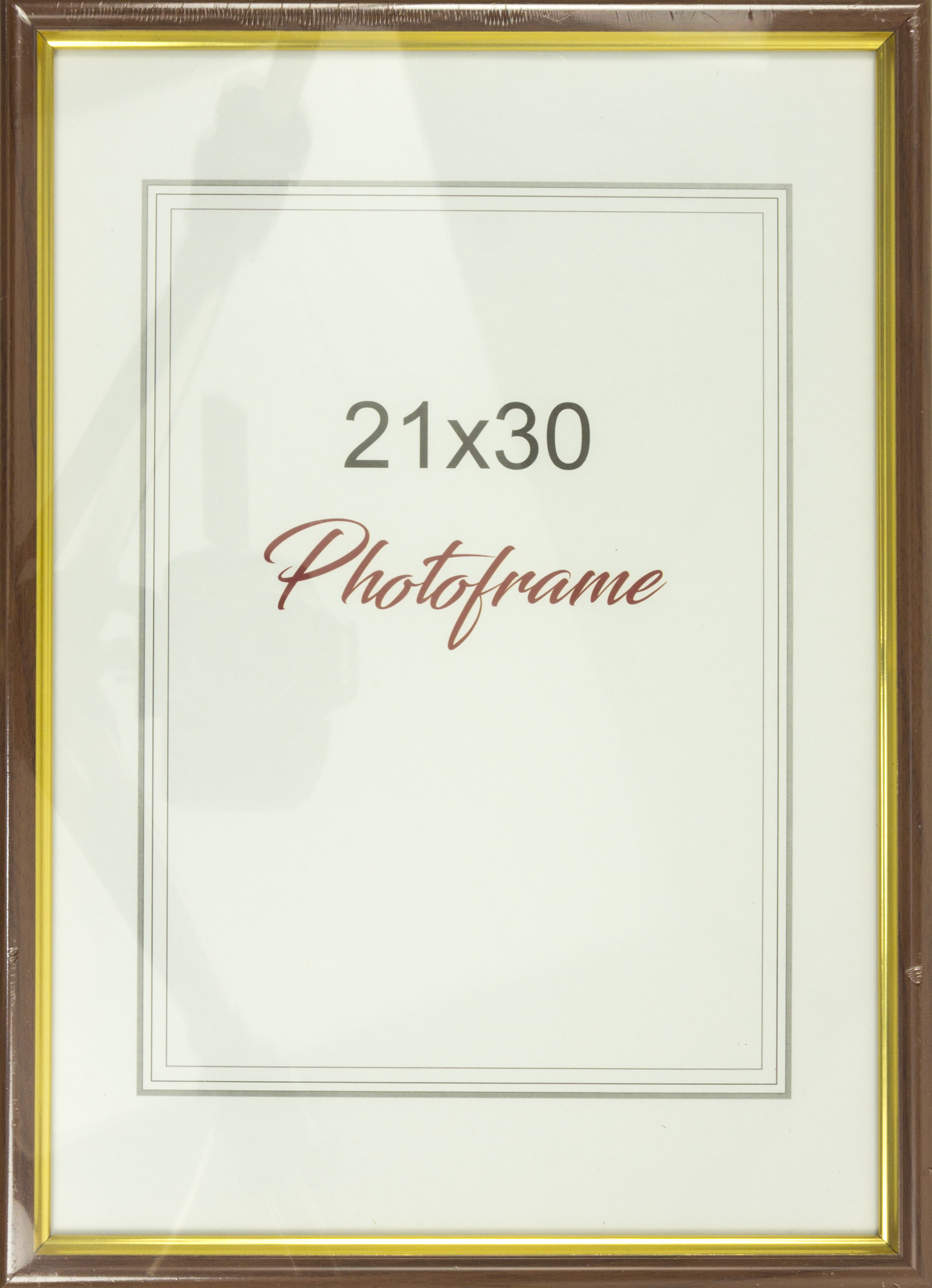 Фоторамка 21×30 коричнева, золота оторочка