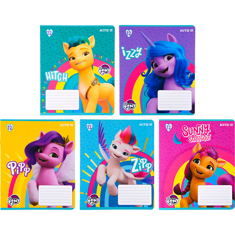 Зошит 12 аркушів лінія софт тач+УФ лак Litlle Pony