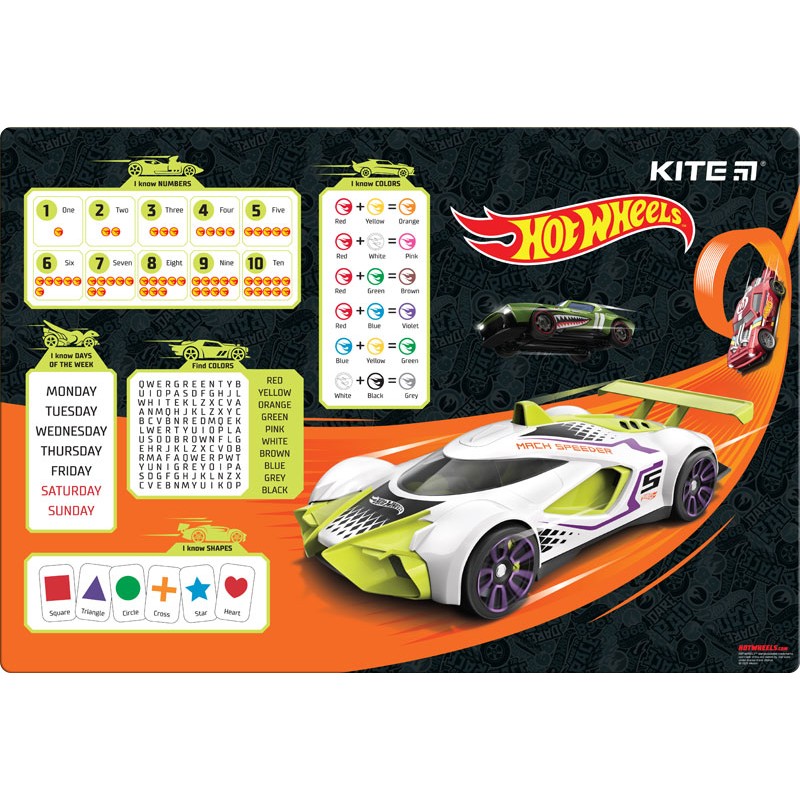 Підкладка для столу Hot Wheels (42,5×29cм) PP