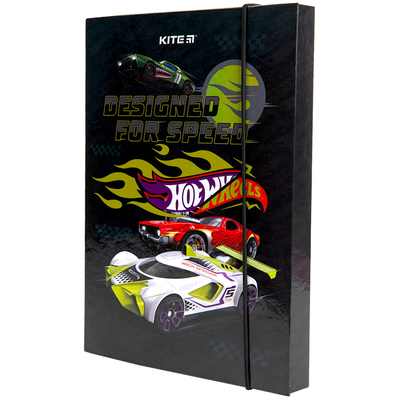 Папка для зош. В5 «Hot Wheels» на резинці картон