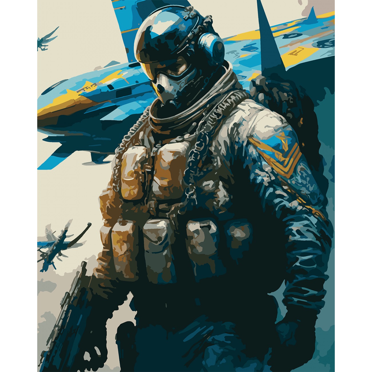 Картини по номерах «Захисник України» 40×50см