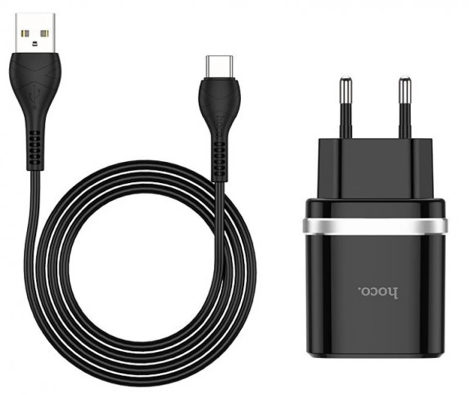 Зарядний пристрій швидка зарядка 1USB+Type-C 1м 3.0A 18w black