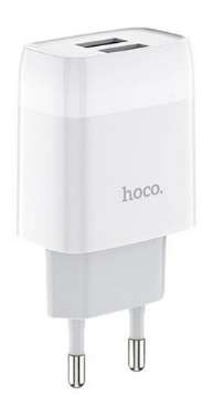 Зарядний пристрій 2USB+lightning 2.4A white