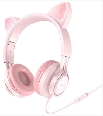 Навушники W36 Cat pink+мікрофон