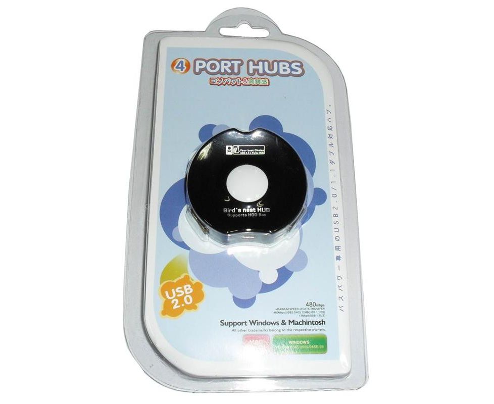 Концентратор (Hub) Atcom 4 порти USB2.0 black