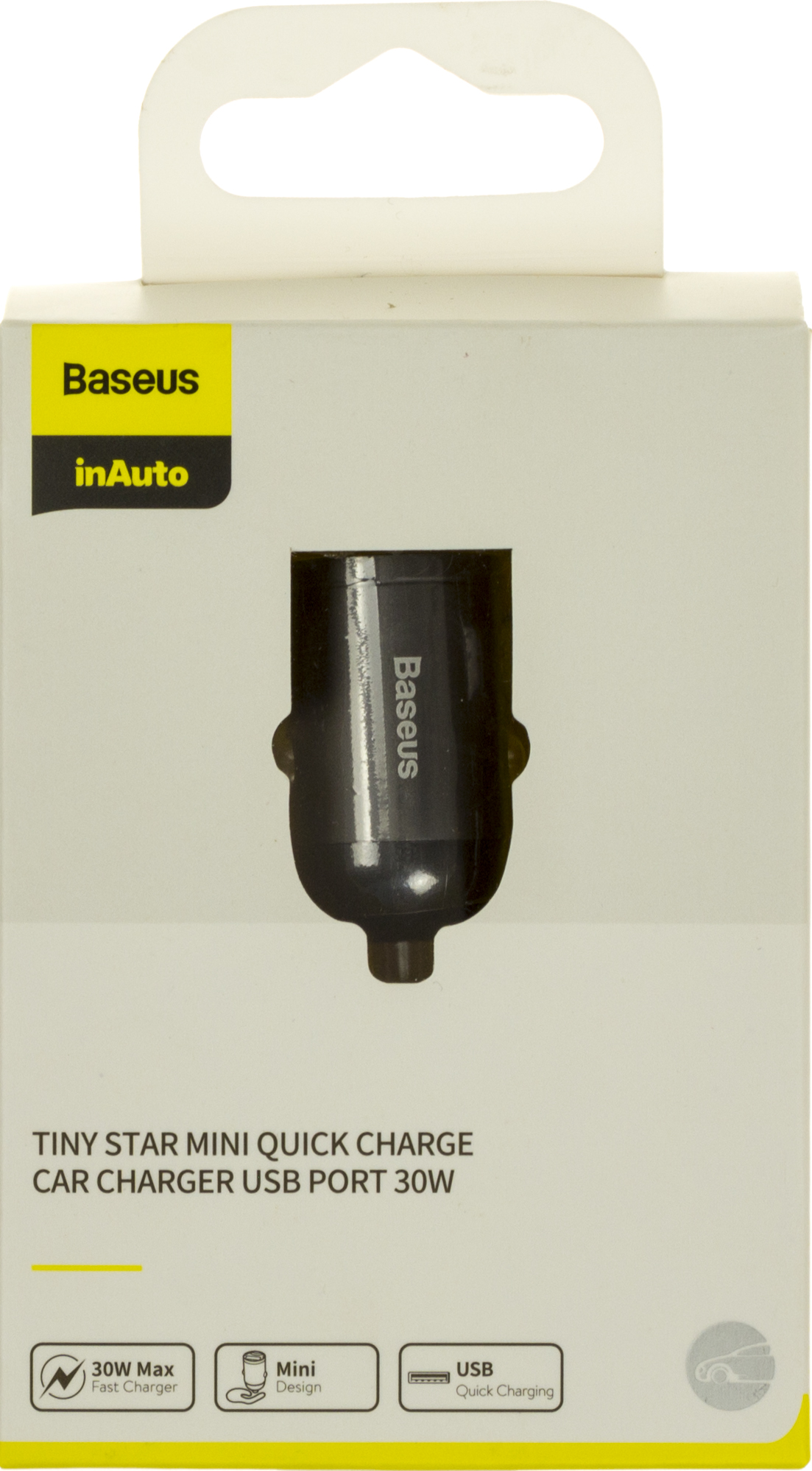 Зарядний пристрій авто Baseus швидка зарядка 1USB 5A 30W