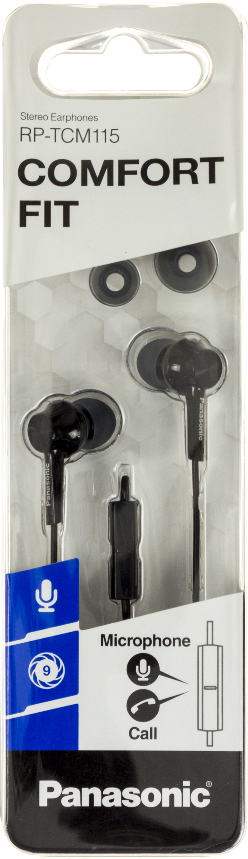 Навушники вакуумні RP-TCM115GC-K black+мікрофон
